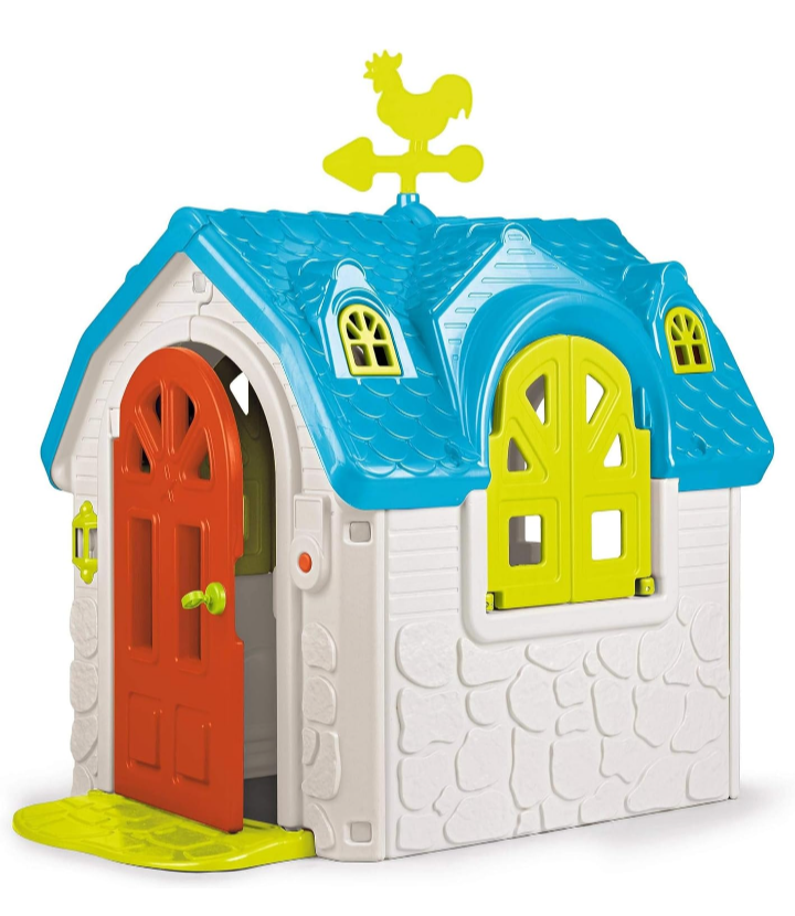 Casa infantil de juegos con resbaladilla patio jardín 