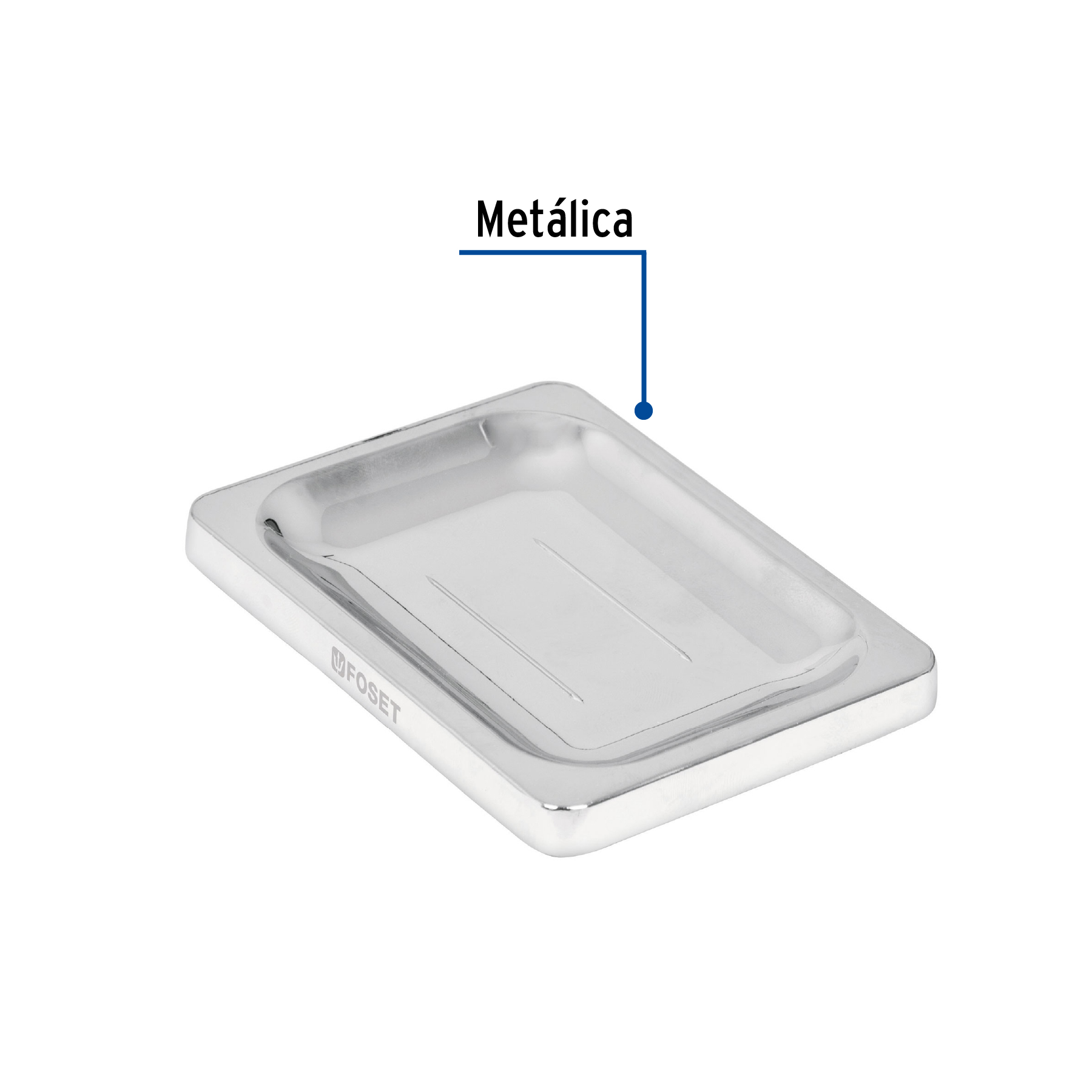 Jabonera metálica, cromo, BASIC