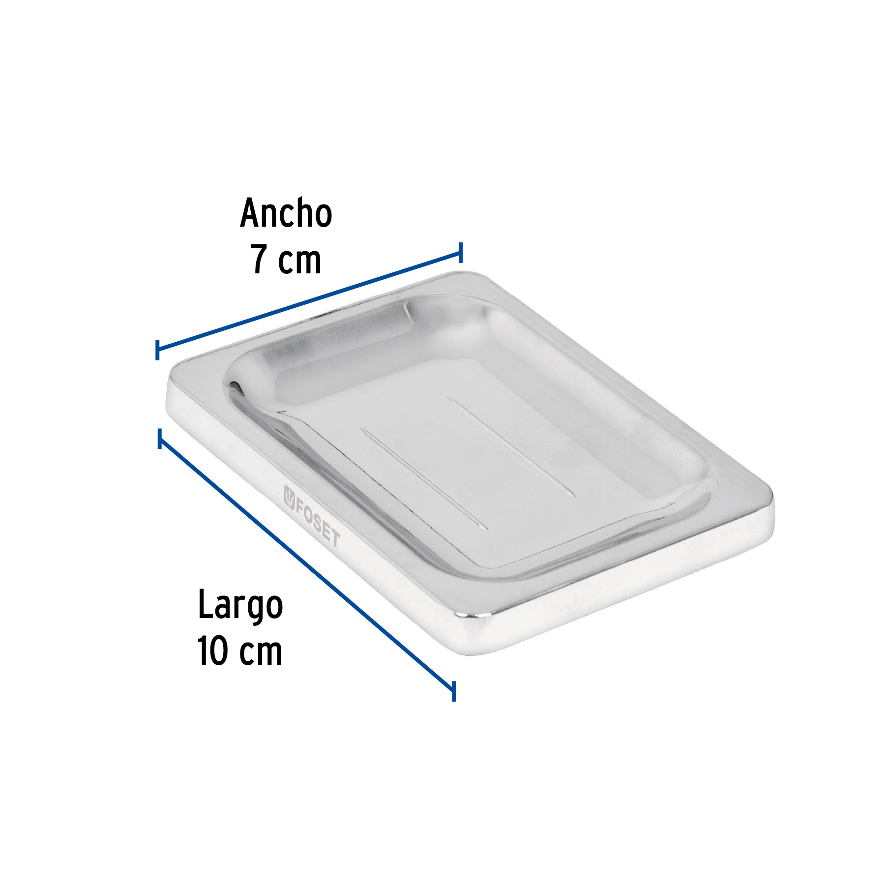 Jabonera metálica, cromo, BASIC