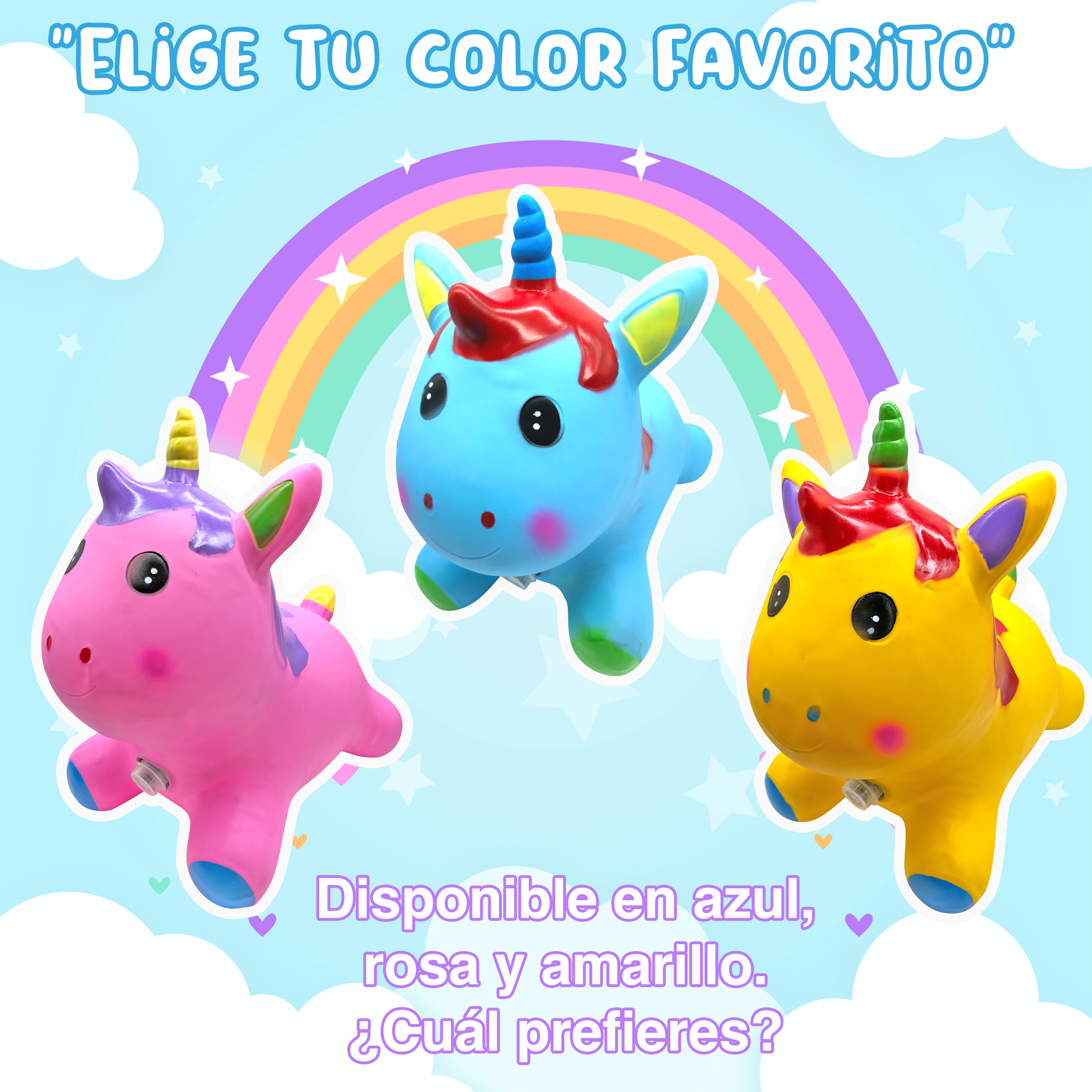 Brincolin Montable Inflable Musical Niños Unicornio Ecobaby Original