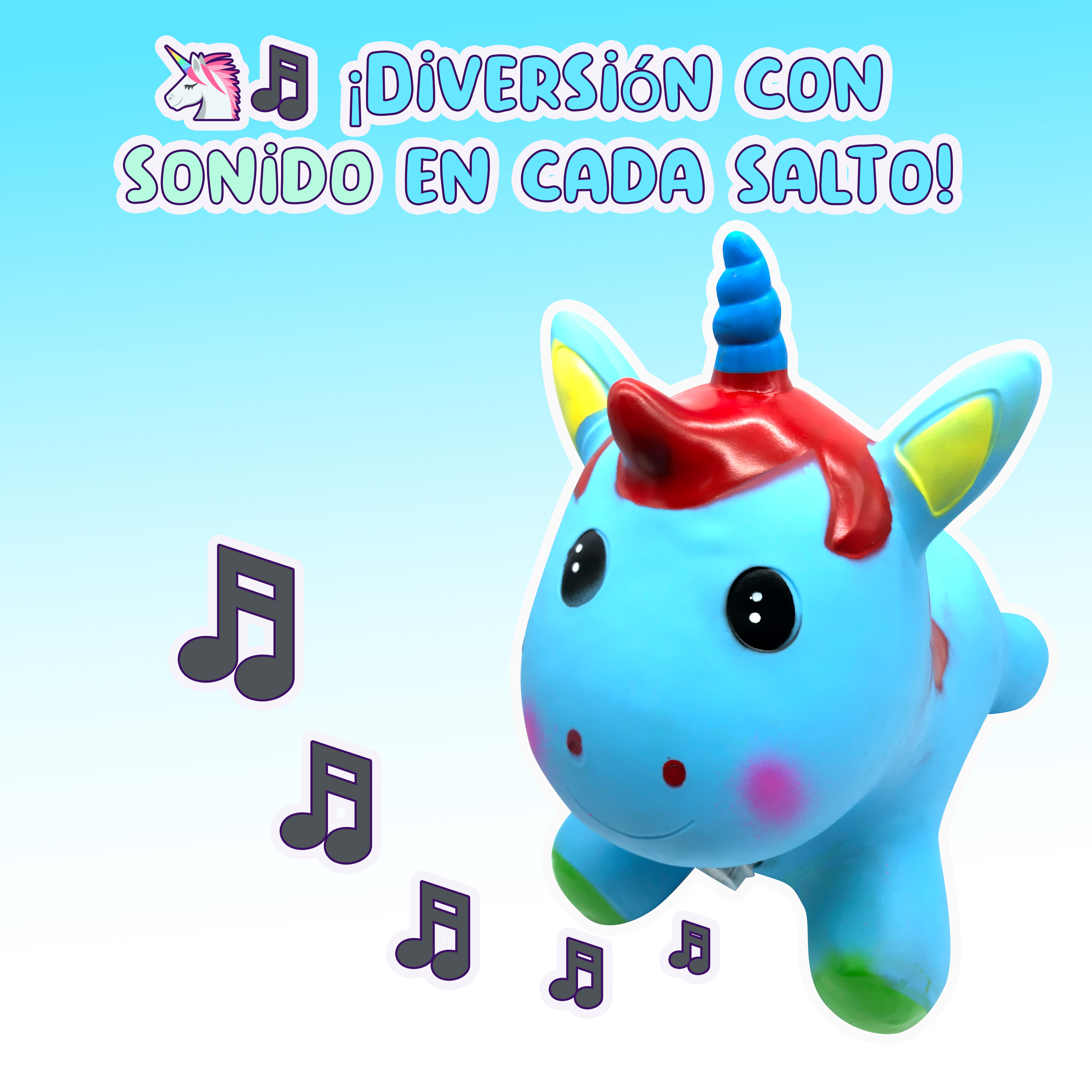 Brincolin Montable Inflable Musical Niños Unicornio Ecobaby Original