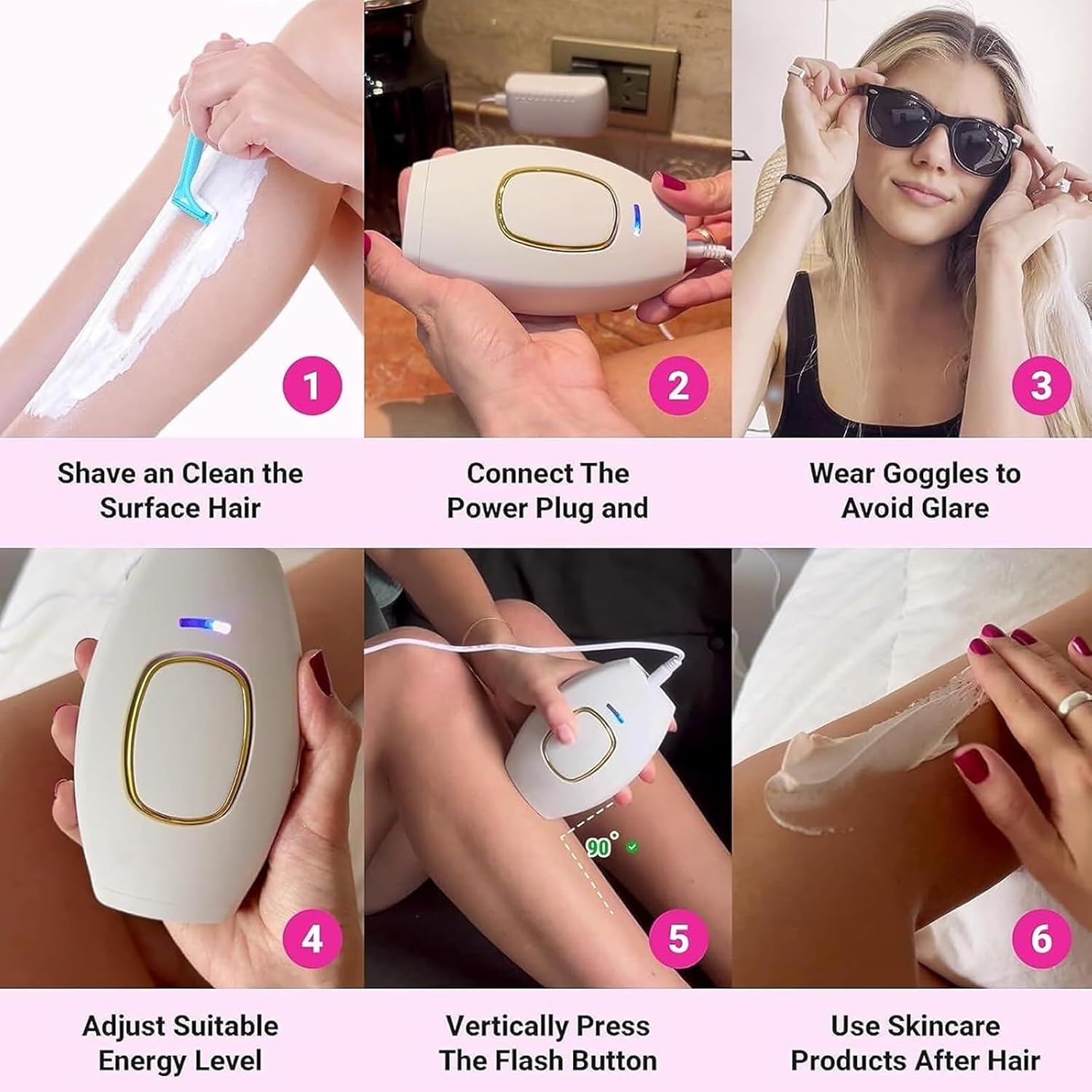 Depiladora Laser, Dispositivo de depilación láser IPL para Mujeres y Hombres, depiladora de luz pulsada para Bikini, Pierna, Brazo entre otros, indolora.