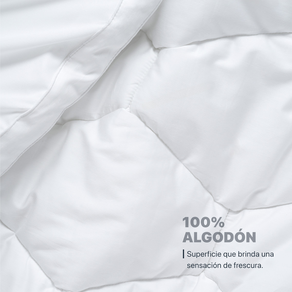 Cubre Colchón Matrimonial de 100% Algodón con Relleno Acolchado Down Alternative, Protector para Colchones Hipoalergénico y Transpirable ESQUIMAL