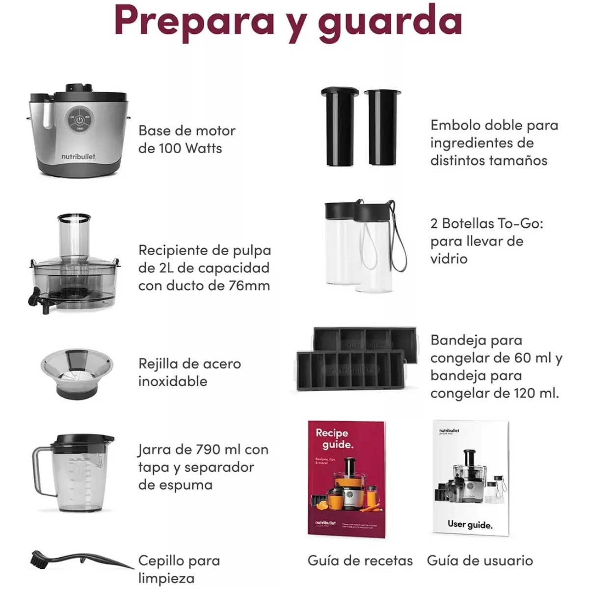 Nutribullet Juicer Pro Extractor de Jugos 1000w + Accesorios