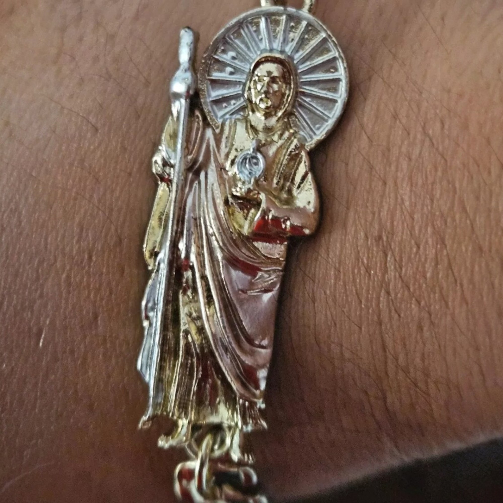 Esclava San Judas Tadeo,oro Laminado 18k,brazalete San Judas