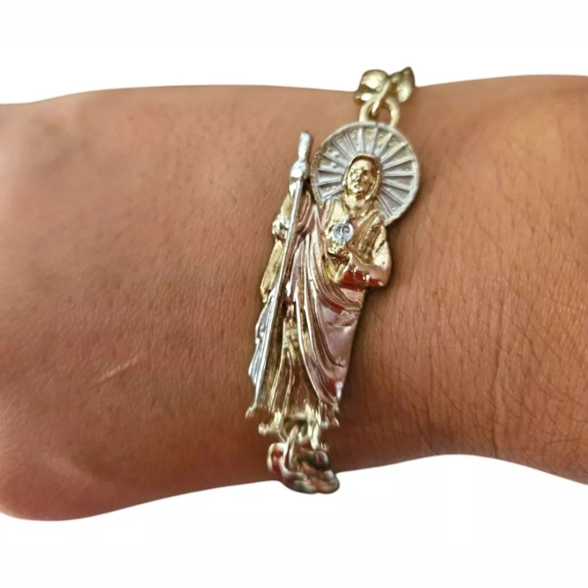 Esclava San Judas Tadeo,oro Laminado 18k,brazalete San Judas