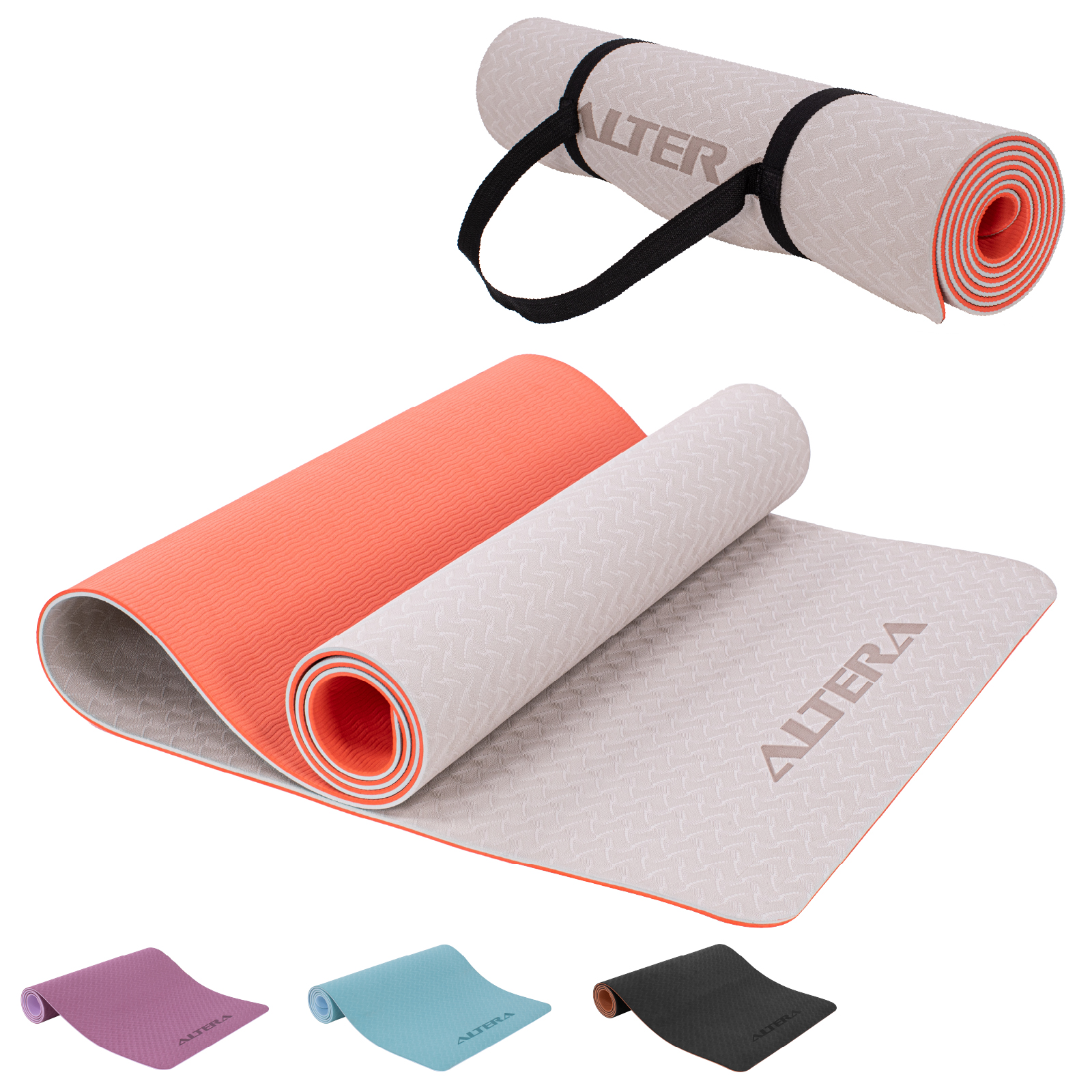 Tapete Yoga Para Ejercicio Altera Antiderrapante Pilates Mat Color Arena Coral