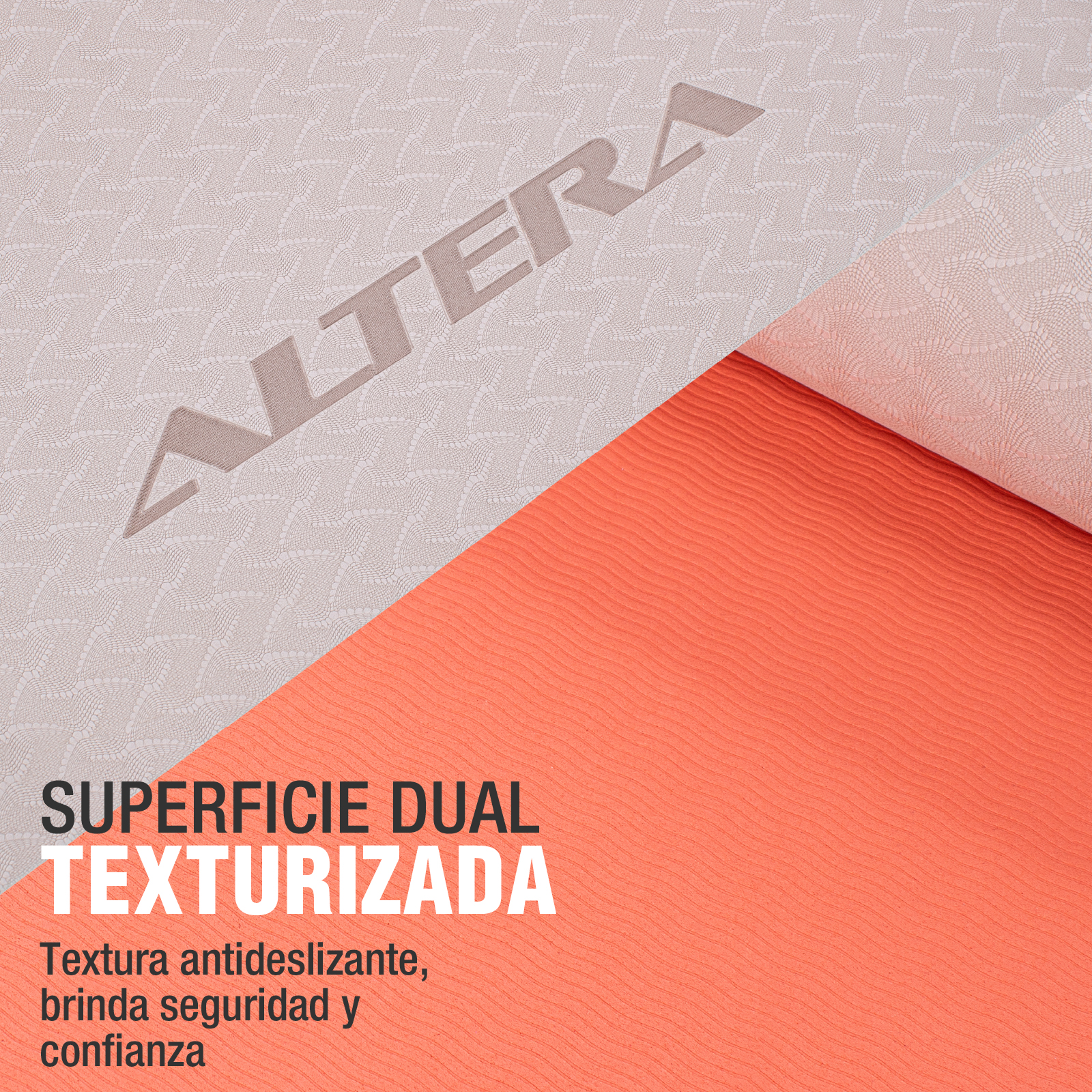 Tapete Yoga Para Ejercicio Altera Antiderrapante Pilates Mat Color Arena Coral