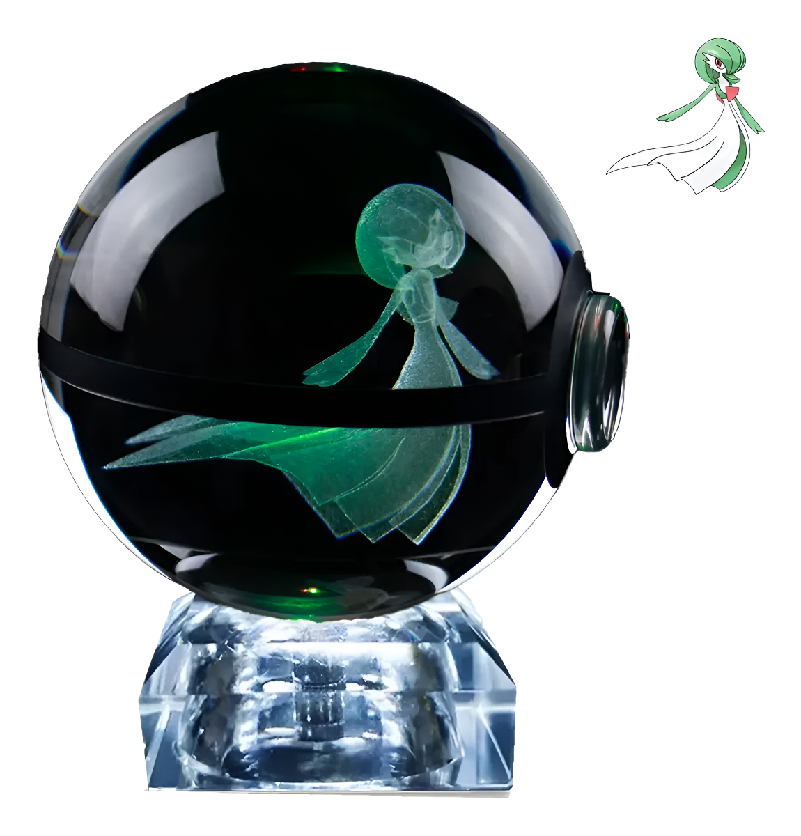 Pokebola De Cristal 3d Pokemon Cristal Varios Modelos Luz Gardevoir