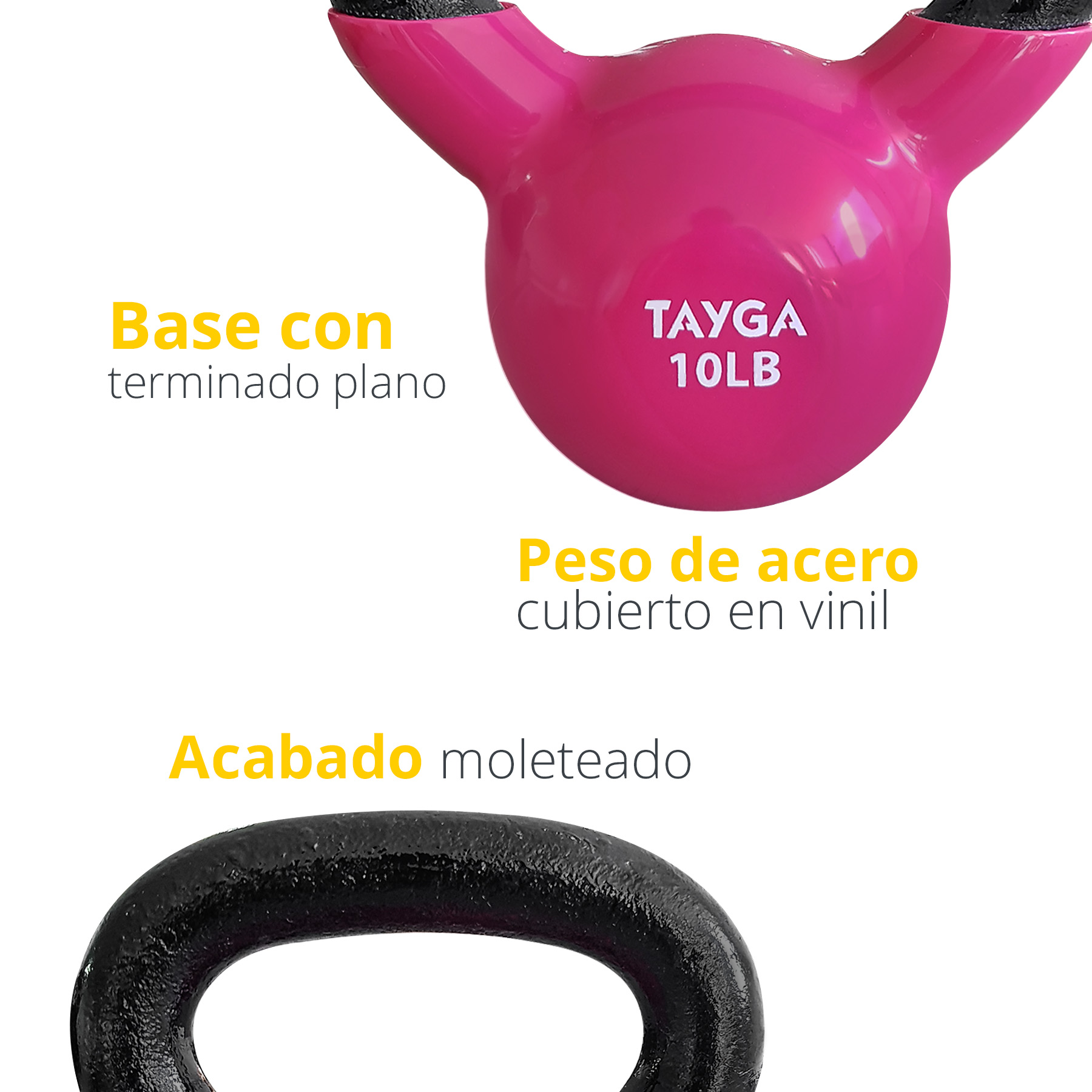 Tayga pesa Rusa fitness kettlebell 10 lb cubierta de vinil