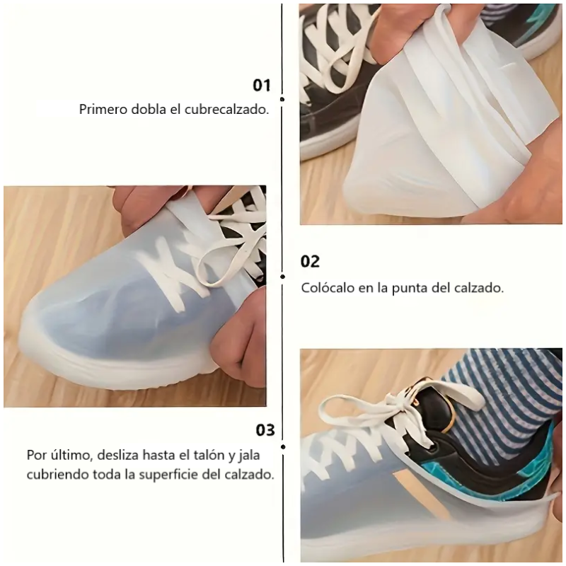 Cubrecalzado Para Lluvia Impermeable de Silicona, Tenis Zapatos y Botas, Protector Antideslizante