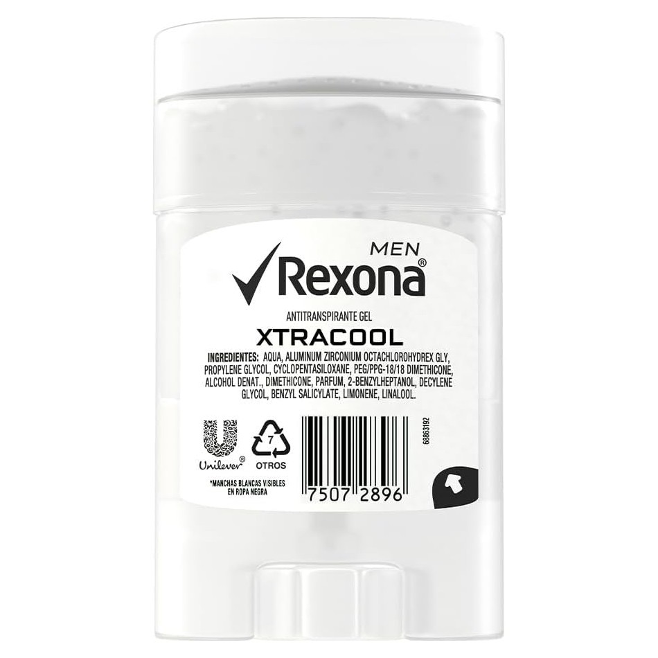 Desodorante en Gel Rexona Xtracool Hombre, 3 Piezas, Secado Rapido y Sin Manchas