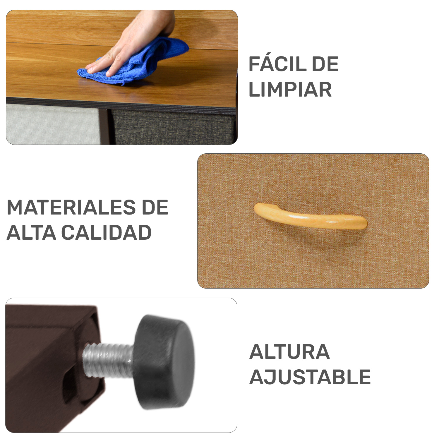 Mueble Buro Organizador Comoda Cafe Metal 7 Cajoneras Tela