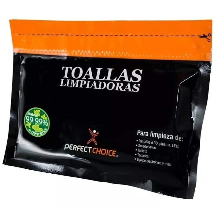 Toallas limpiadoras PERFECT CHOICE Paños húmedos LCD TFT Plasma smart tv PANTALLA CEL LAP PC-030270