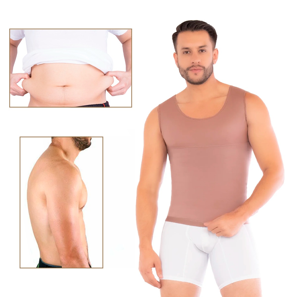 CAMISILLA Reductora Moldeadora Faja Corrector Postura Hombre, Faja Colombiana Para Hombres Reductora De Medidas.