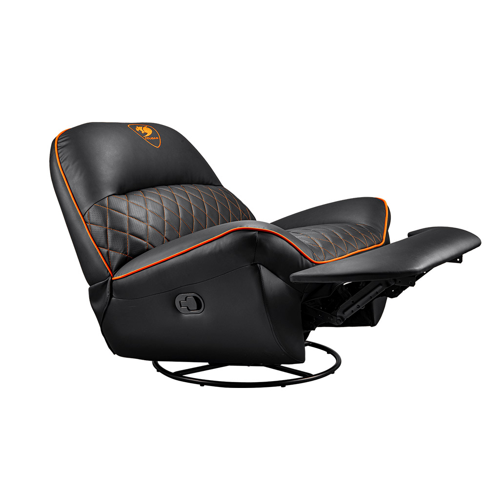 SILLON COUGAR OVERLORD BLACK/ORANGE RECLINABLE GIRATORIO 3MOVLORB.0001 
