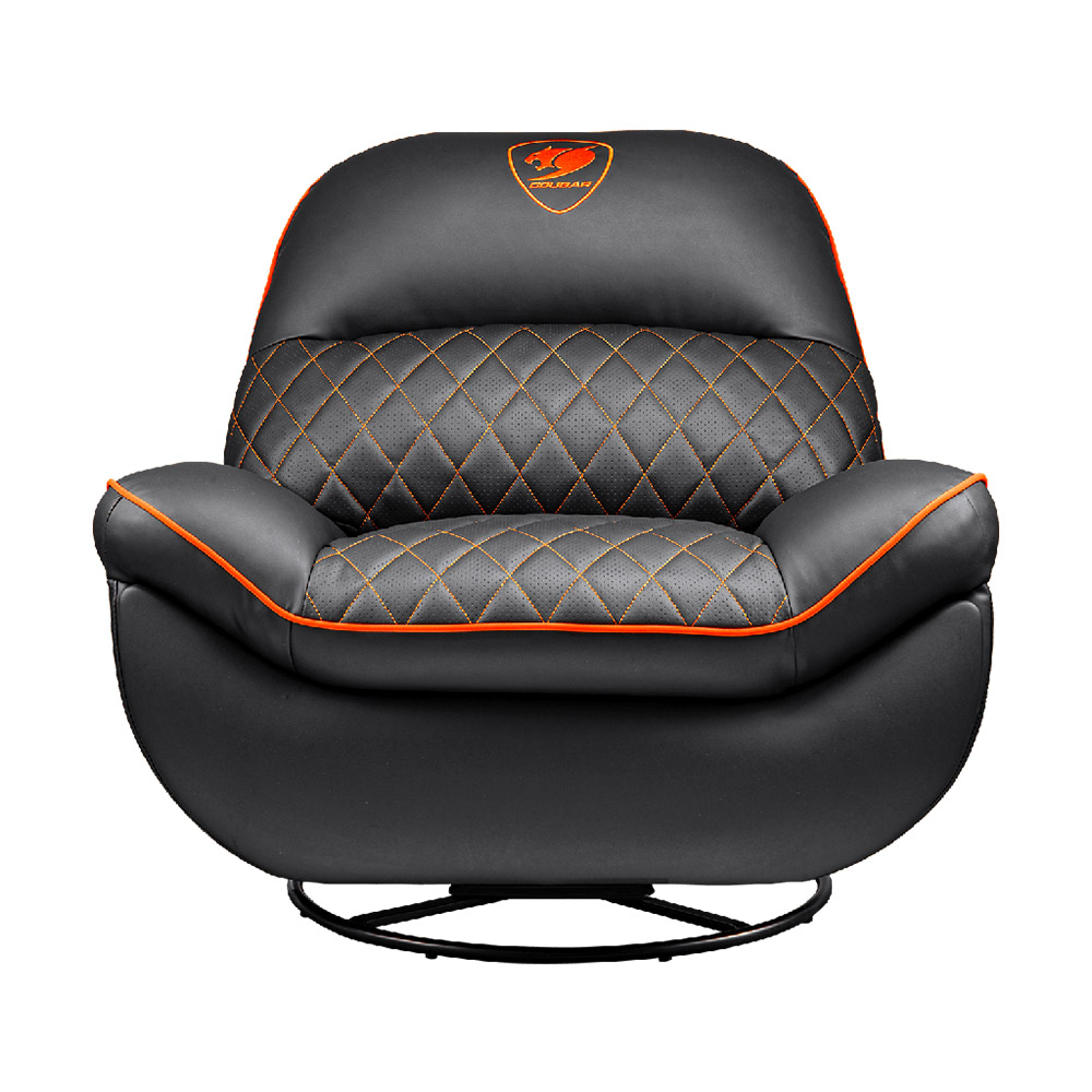 SILLON COUGAR OVERLORD BLACK/ORANGE RECLINABLE GIRATORIO 3MOVLORB.0001 