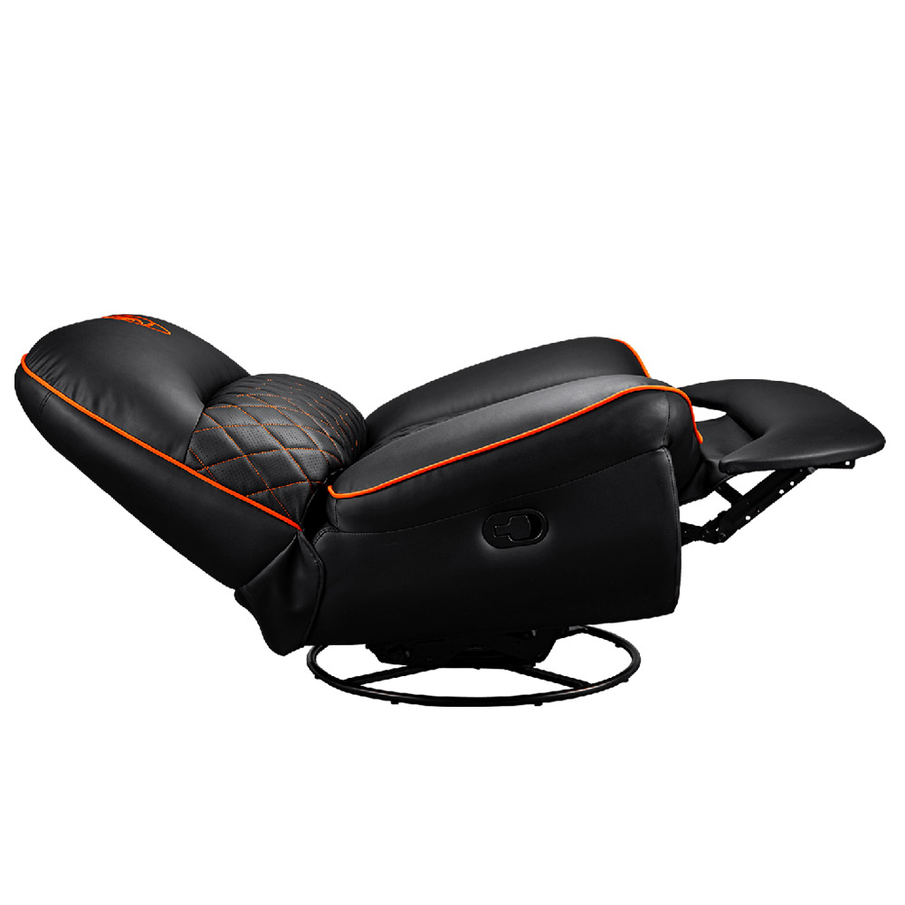 SILLON COUGAR OVERLORD BLACK/ORANGE RECLINABLE GIRATORIO 3MOVLORB.0001 