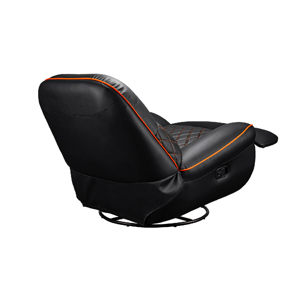 SILLON COUGAR OVERLORD BLACK/ORANGE RECLINABLE GIRATORIO 3MOVLORB.0001 