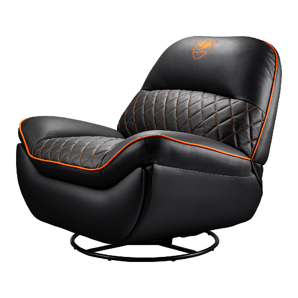 SILLON COUGAR OVERLORD BLACK/ORANGE RECLINABLE GIRATORIO 3MOVLORB.0001 