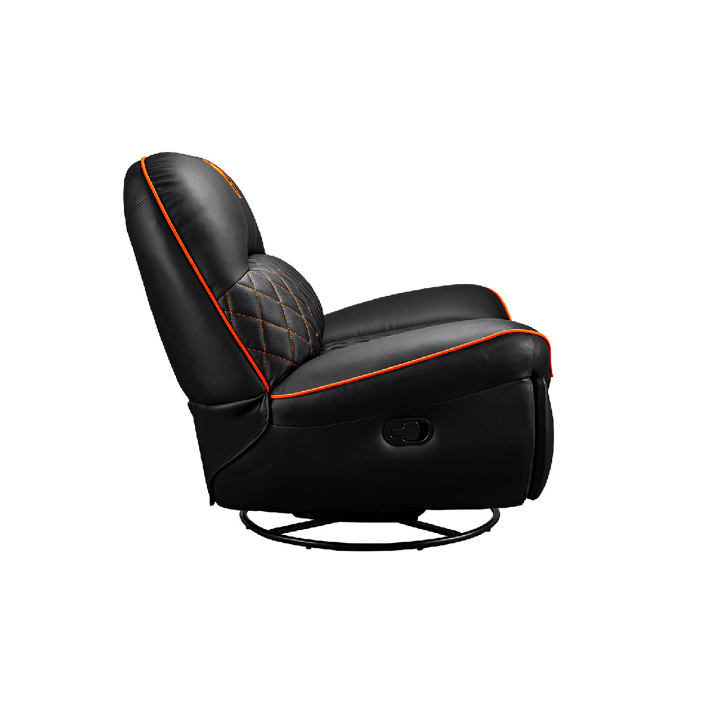 SILLON COUGAR OVERLORD BLACK/ORANGE RECLINABLE GIRATORIO 3MOVLORB.0001 