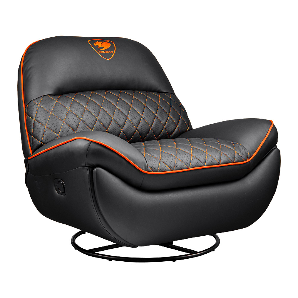 SILLON COUGAR OVERLORD BLACK/ORANGE RECLINABLE GIRATORIO 3MOVLORB.0001 