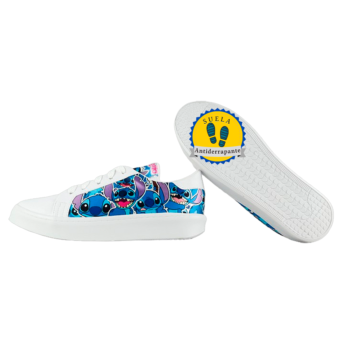 Tenis Stitch Lilo Juvenil Moda Urbano Blancos Cómodos 464-BS