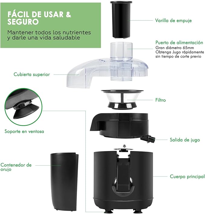 Extractor De Jugos, 2 Modos De Velocidad 350w