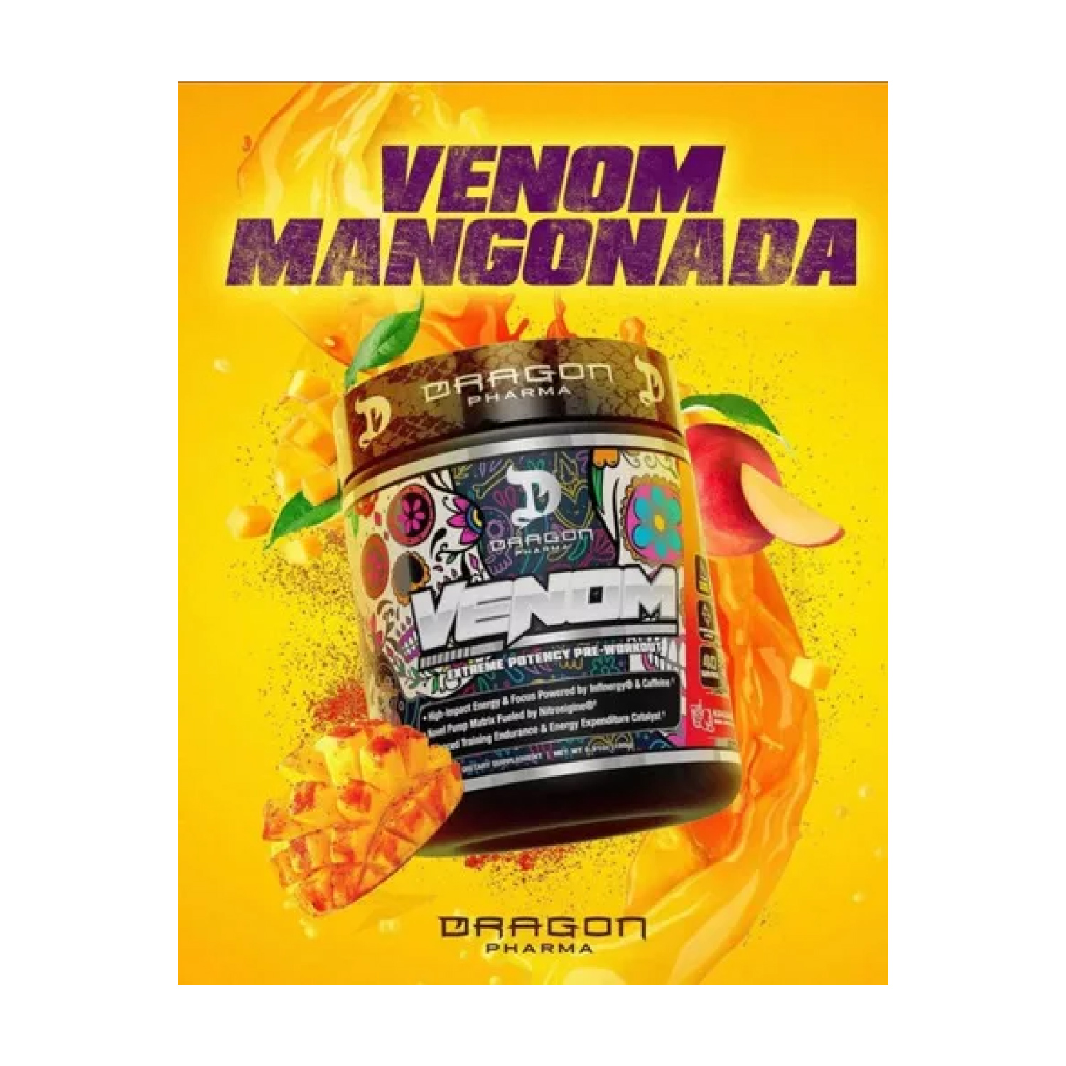 Pre-Entreno Dragon Pharma Venom 196g 40 Serv. - Magonada