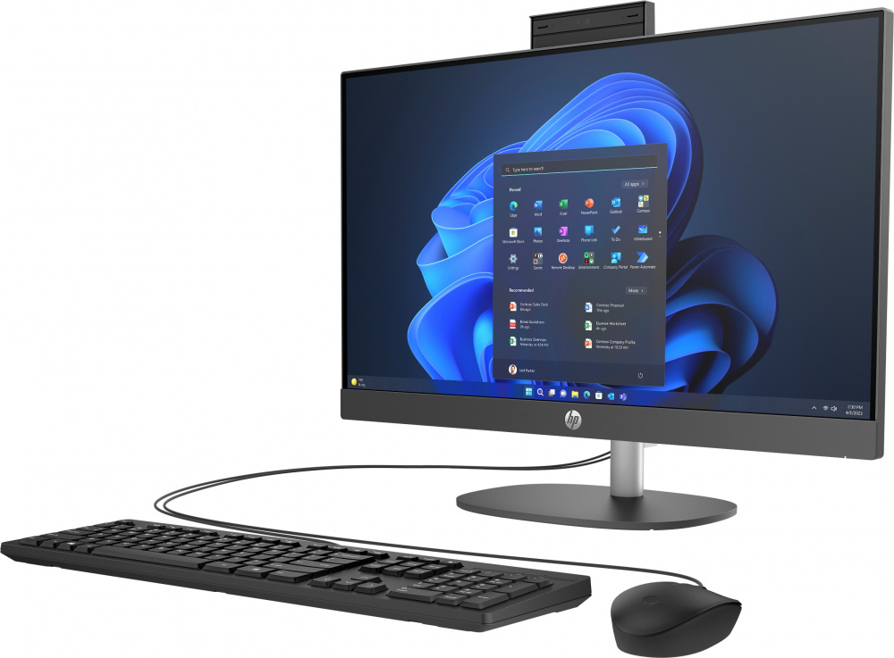 All in One HP ProOne 245 G10, Procesador AMD Ryzen 7 7730U (Hasta 4,5 GHz), Memoria de 16GB DDR4, SSD de 512GB, Pantalla de 23.8" 