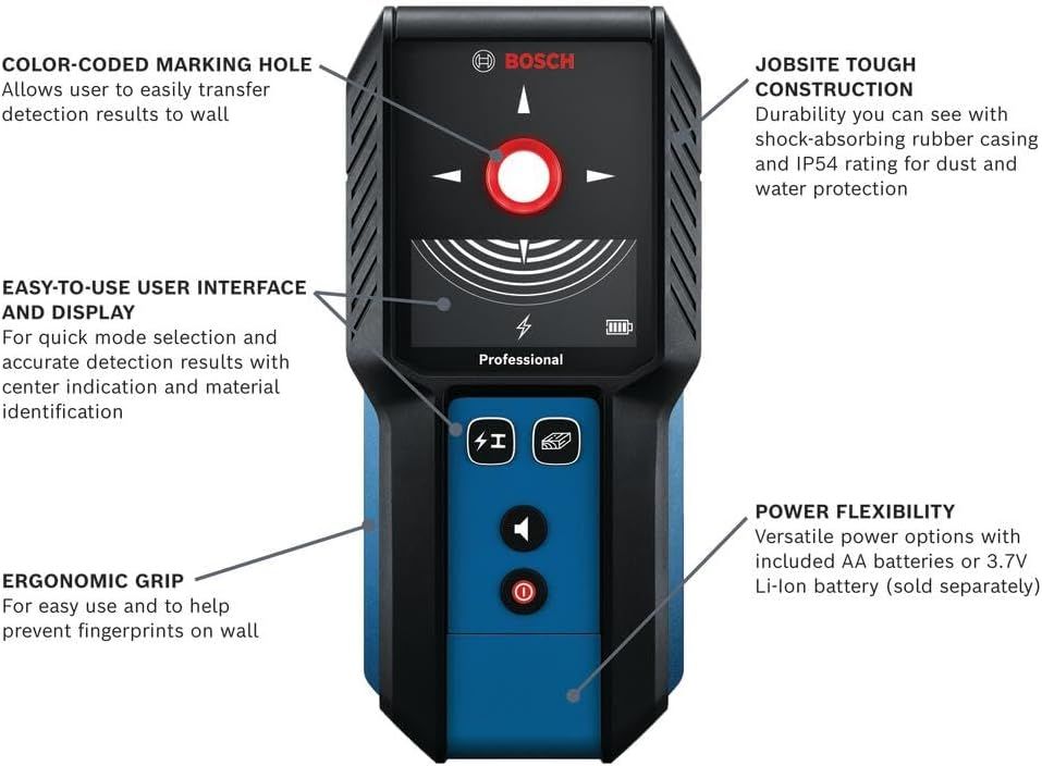 Detector De Materiales 12 cm de profundidad GMS 120-27 Bosch