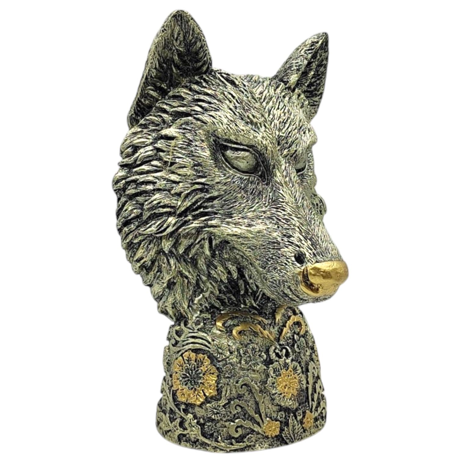 Lobo En Busto 23cm (Plateado) 