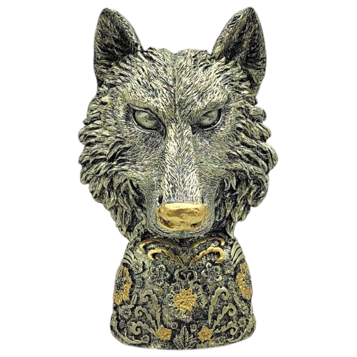 Lobo En Busto 23cm (Plateado) 