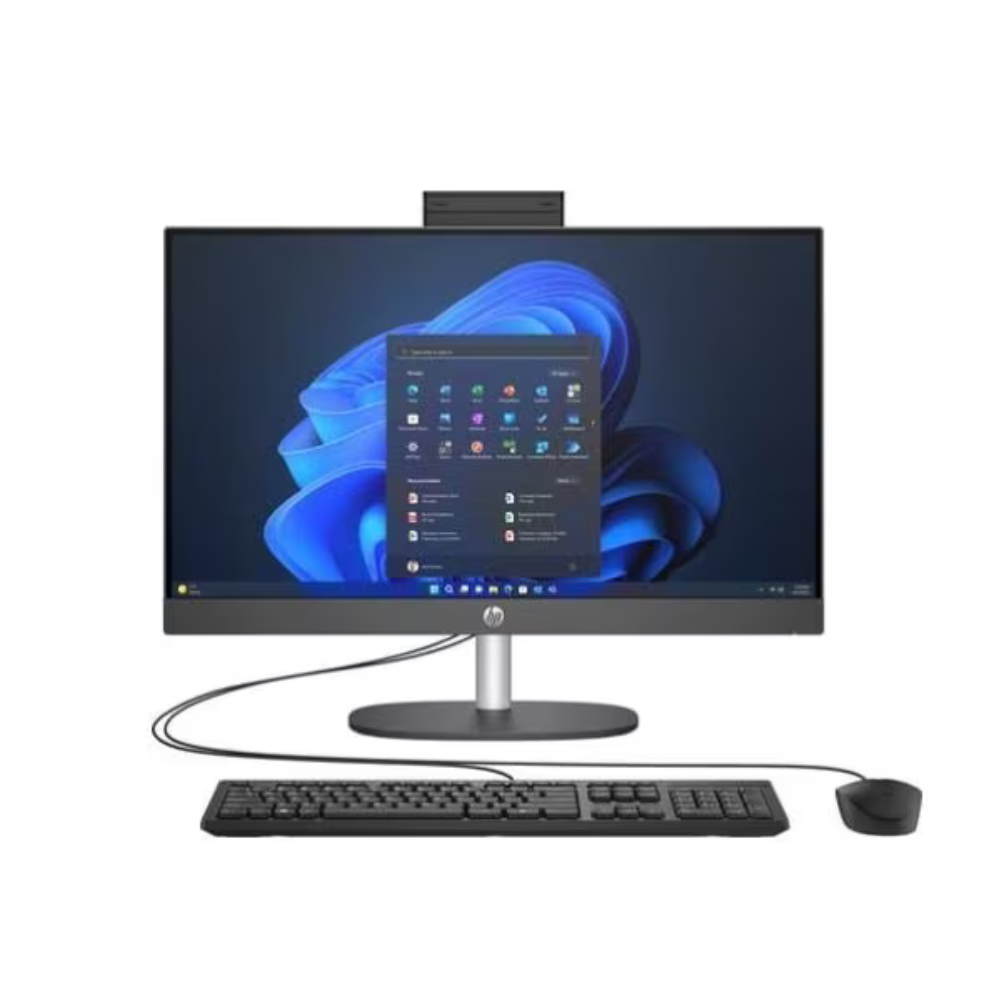 All In One HP ProOne 240 G10: Procesador Intel Core i3 N300 (hasta 3.8 GHz), Memoria de 8GB DDR4, SSD de 256GB, Pantalla de 23.8" LED, Video UHD Graphics, S.O. Windows 11 Home. 