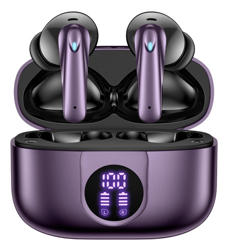 Audífonos Inalámbricos Occiam P91 In Ear Bluetooth 5.4 ANC ±30dB Cancelación de Ruido Color Morado 60H Autonomía ENC Conexión Rápida Carga Inalámbrica HI-FI Bajo IPX7