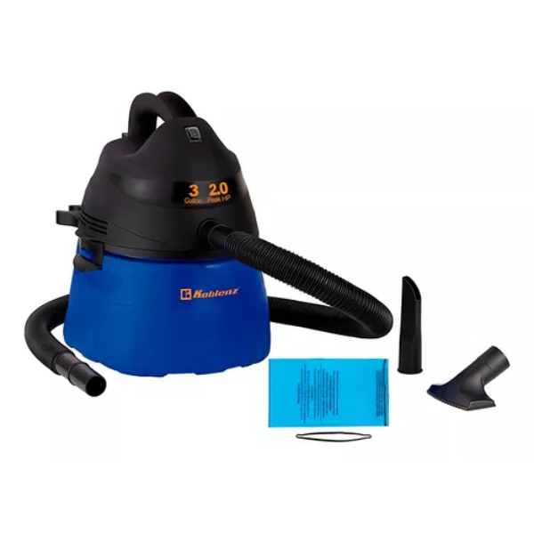 Aspiradora Koblenz Multiusos Seco/Mojado 3 Galones con Accesorios Azul con Negro