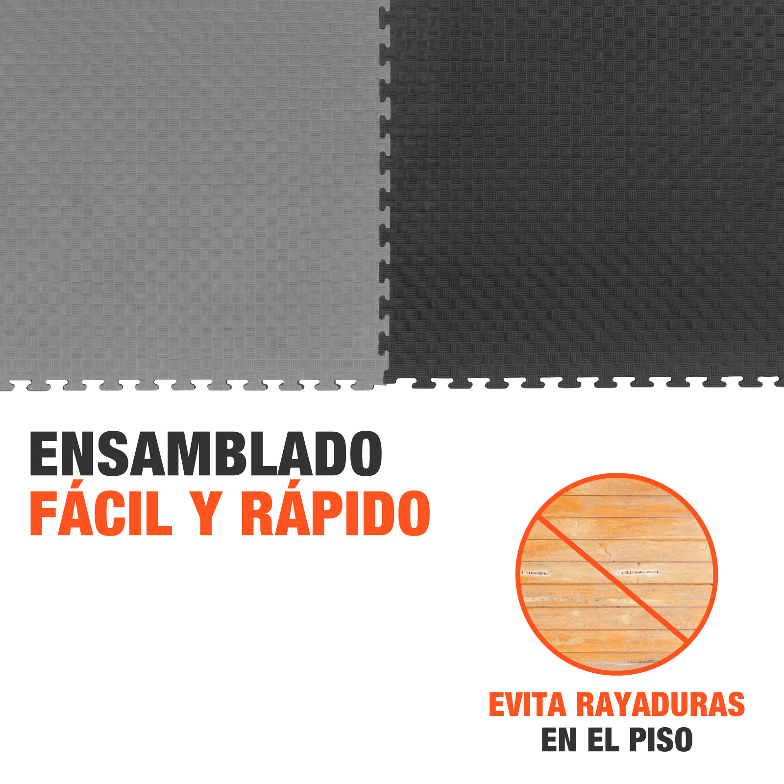 Tatami Judo Taekwondo Piso Para Gimnasio 1m Altera Patron Cuadros Color Negro-Gris