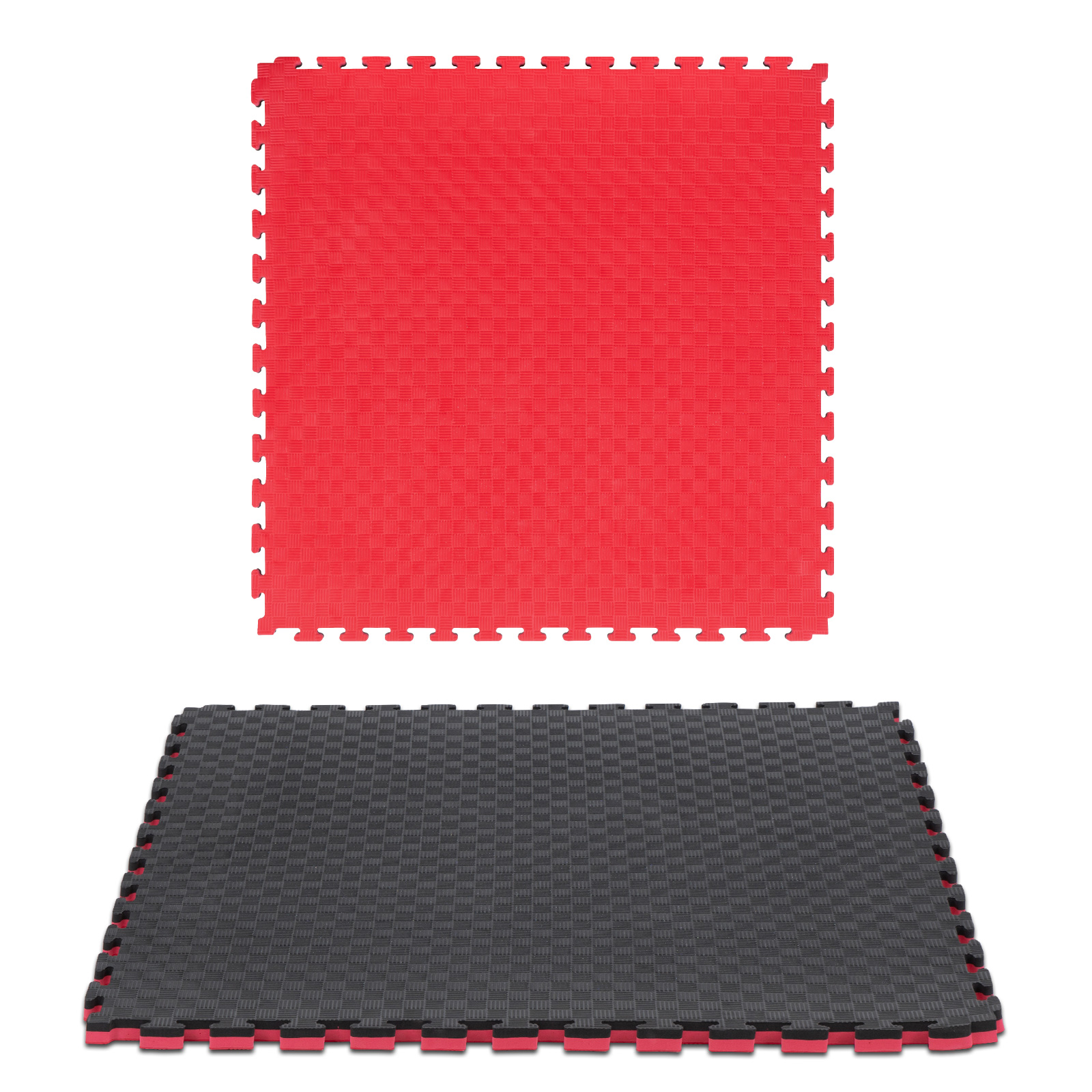 Tatami Judo Taekwondo Piso Para Gimnasio 1m Altera 1pz Patron Cuadros Color Negro-Rojo
