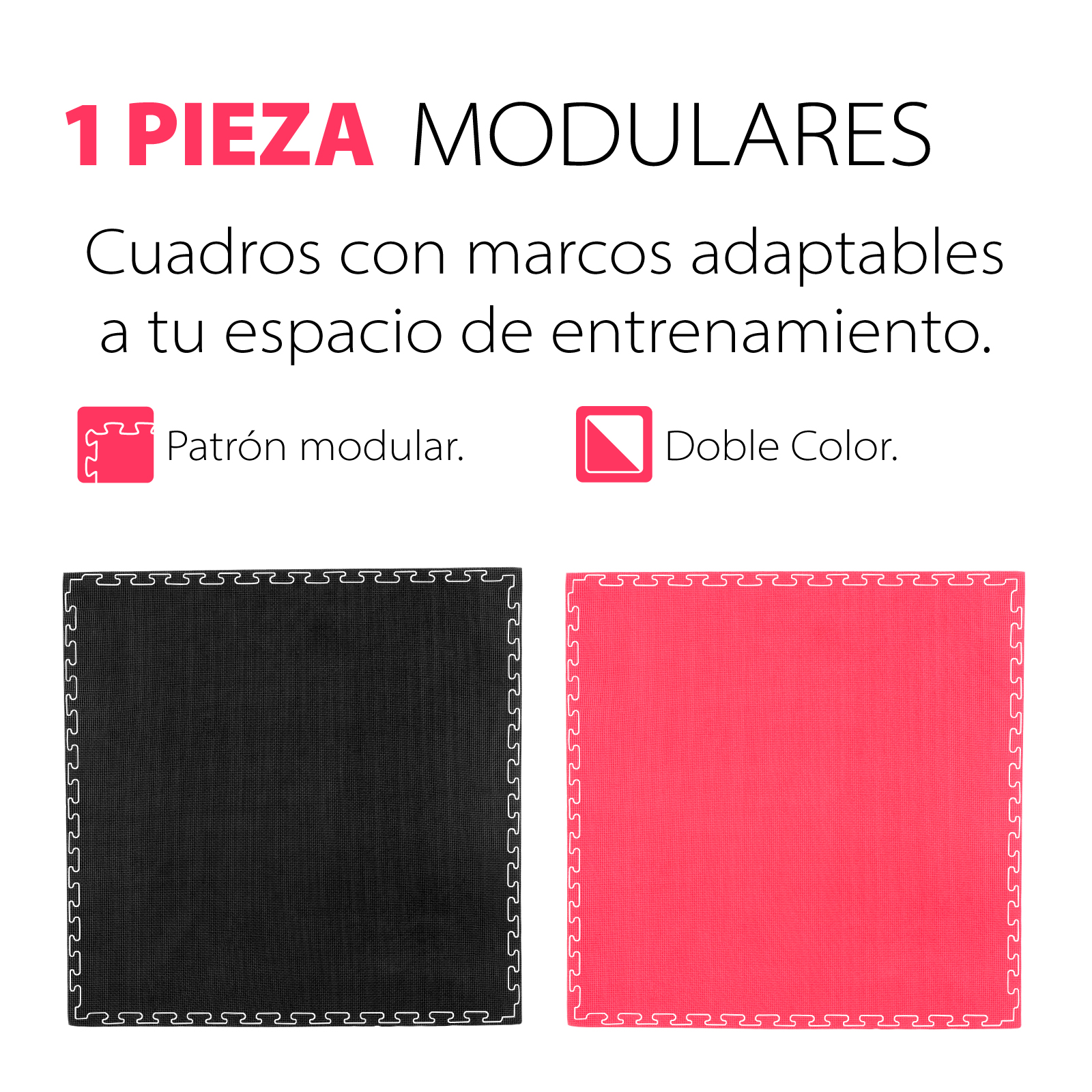 Tatami Judo Taekwondo Piso Para Gimnasio 1m Altera 1pz Patron T Negro-Rojo 