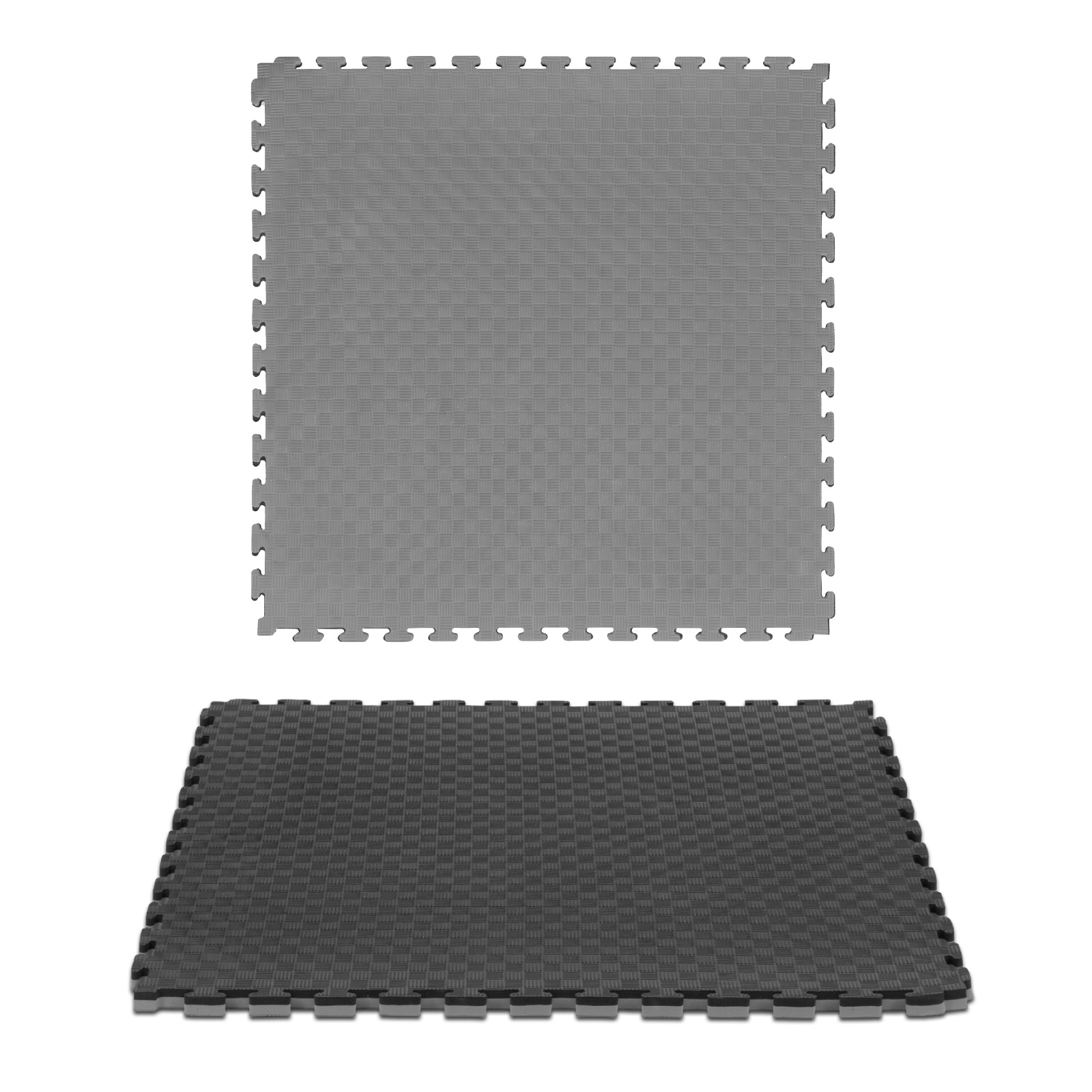 Tatami Judo Taekwondo Piso Para Gimnasio 1m Altera Patron Cuadros Color Negro-Gris