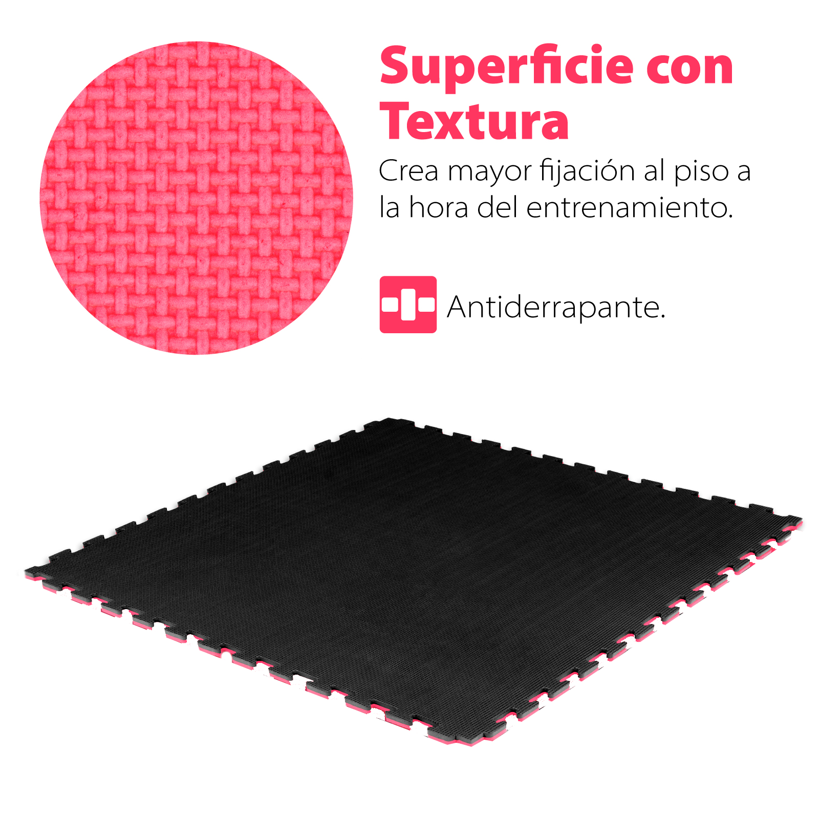 Tatami Judo Taekwondo Piso Para Gimnasio 1m Altera 1pz Patron T Negro-Rojo 