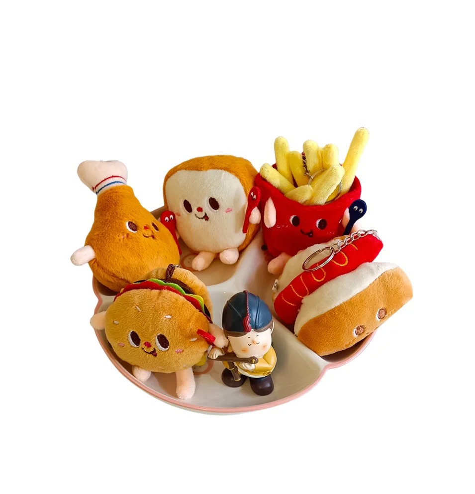 Peluches 5 Comida Chatarra Hamburguesa Hotdog Papas Felpa Juguetes Niños
