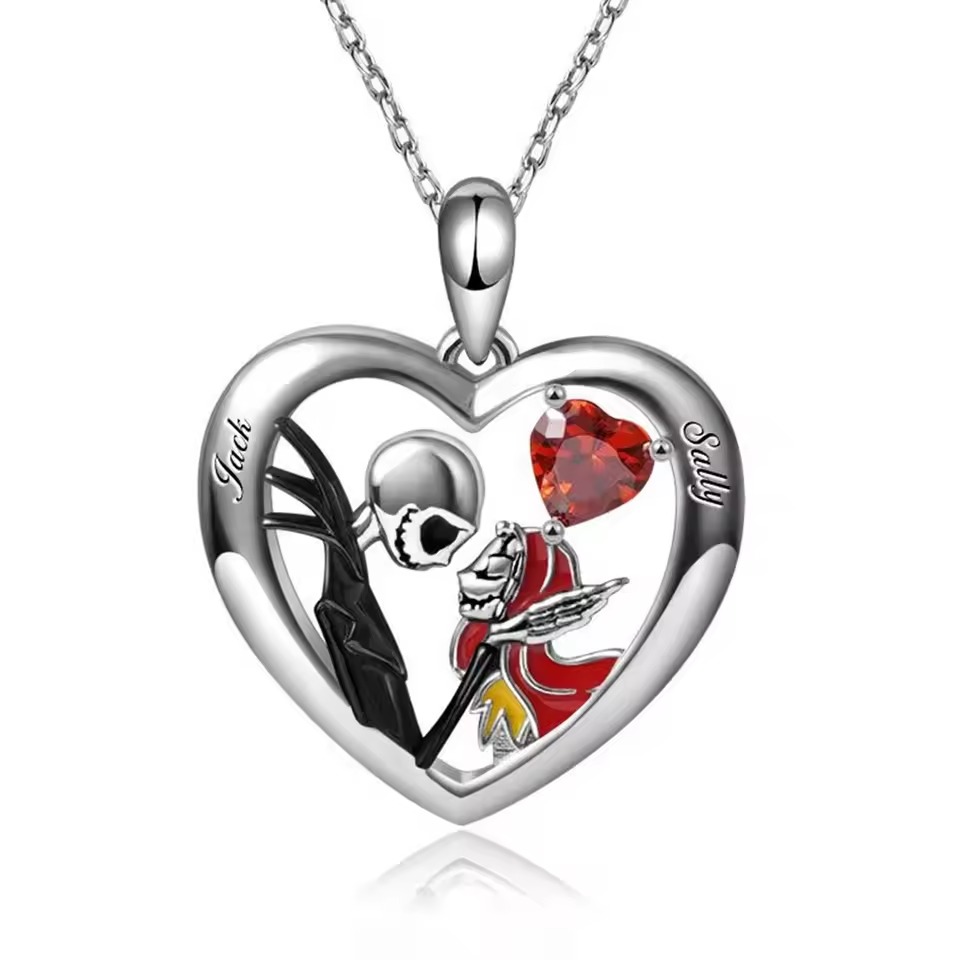 Collar Colgante Pelicula Jack Sally Eterno Cristal Joyería Regalos Amor