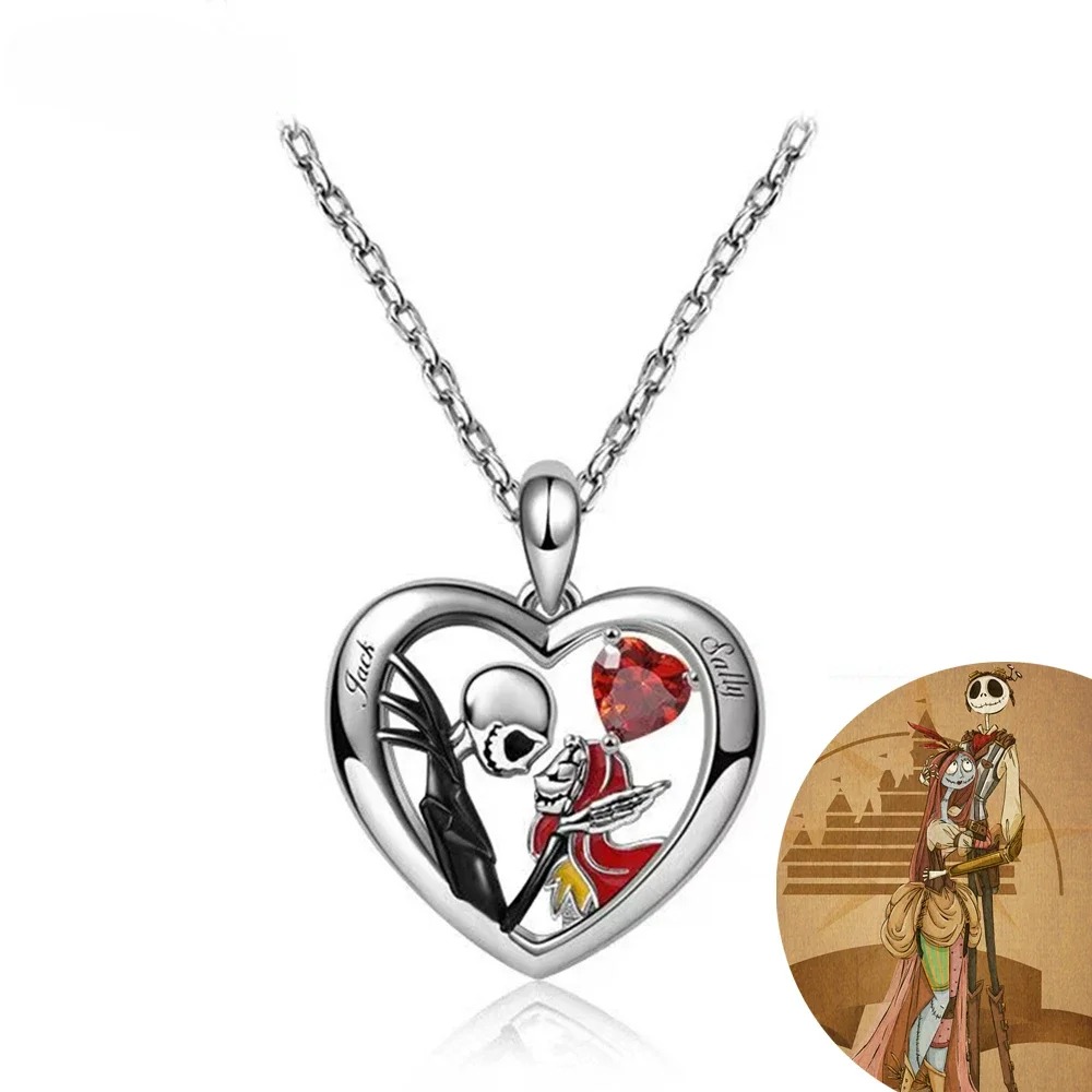 Collar Colgante Pelicula Jack Sally Eterno Cristal Joyería Regalos Amor