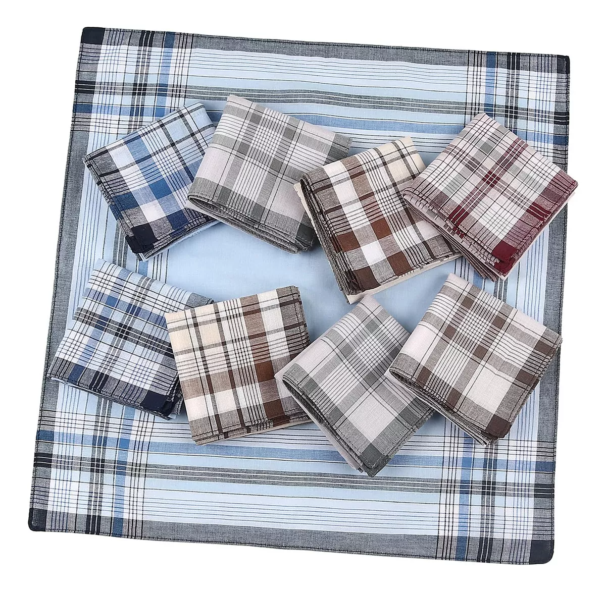 12 Pañuelos De Algodón De 40 Cm Para Hombre