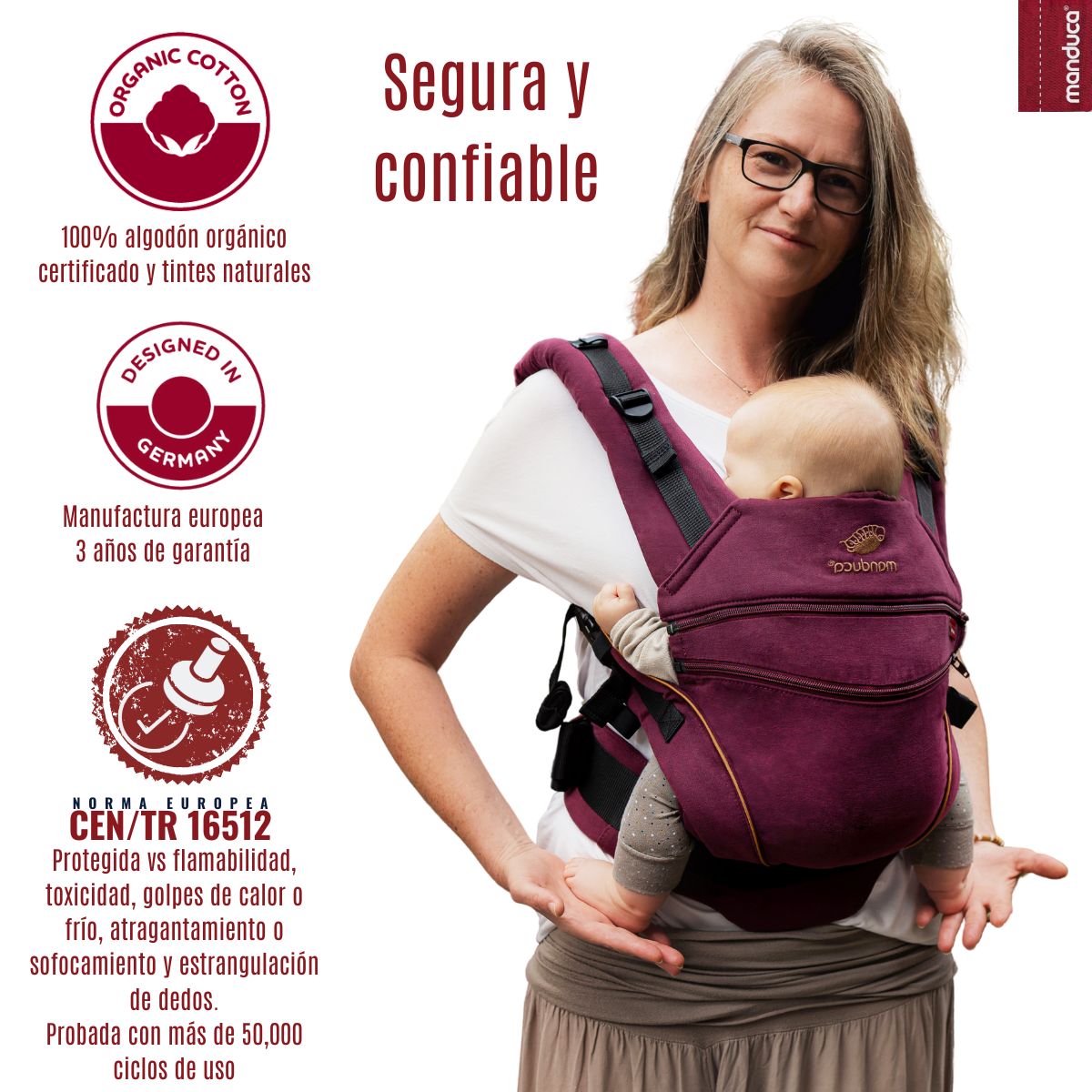 Manduca XT Denim Berry Mochila Cangurera Ergonómica portabebés Evolutiva