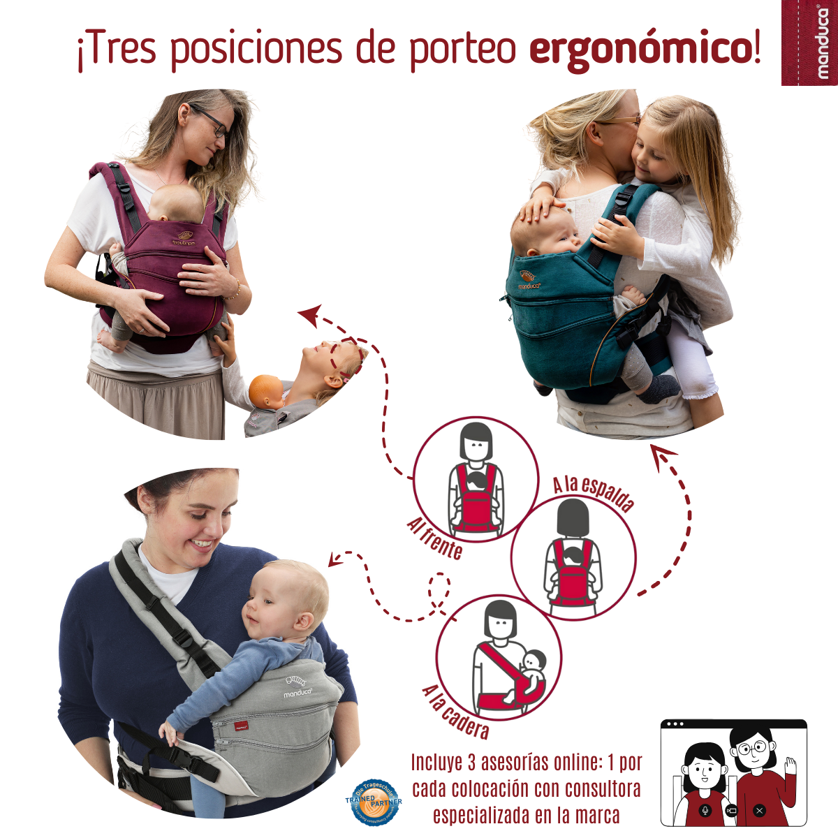 Manduca XT Denim Berry Mochila Cangurera Ergonómica portabebés Evolutiva