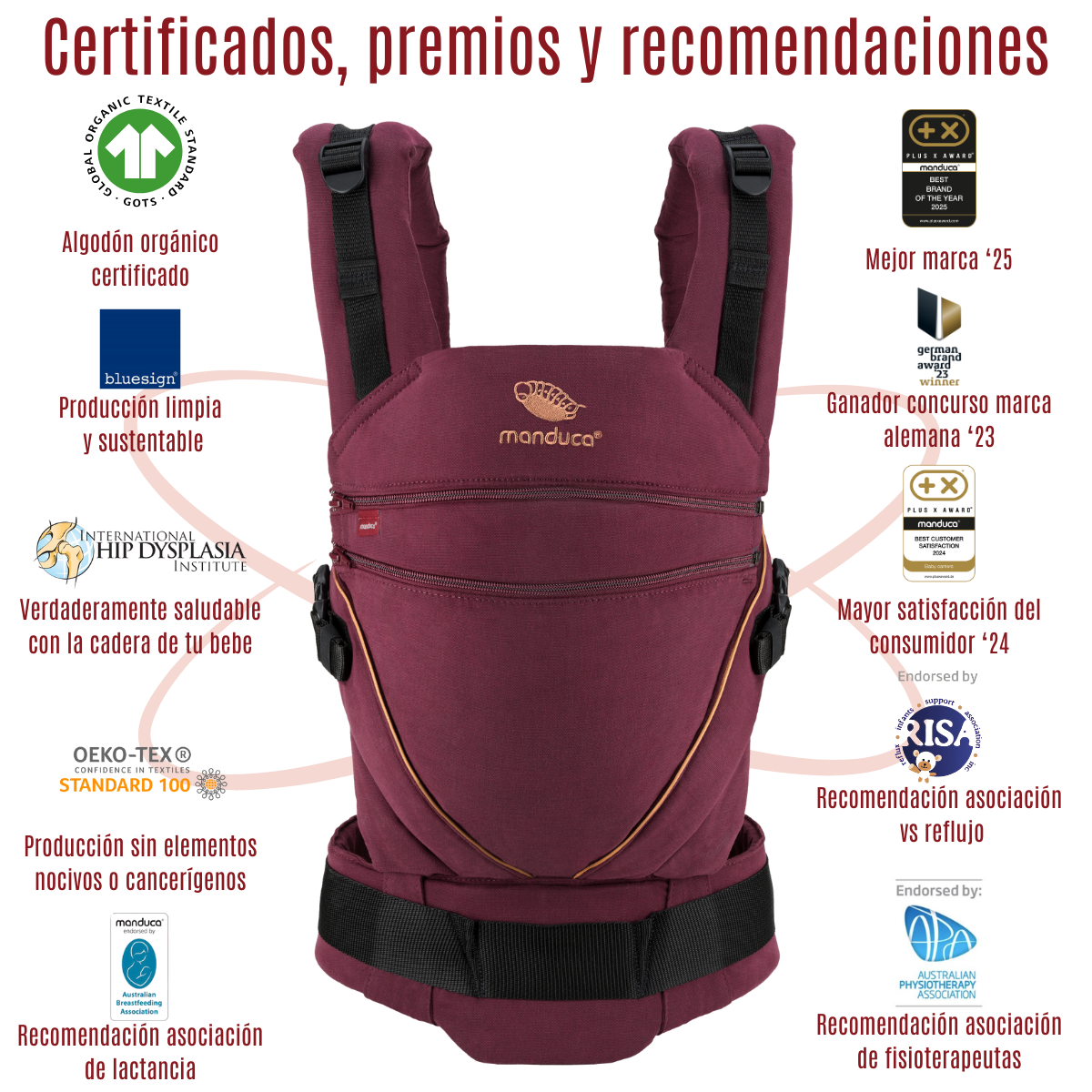 Manduca XT Denim Berry Mochila Cangurera Ergonómica portabebés Evolutiva