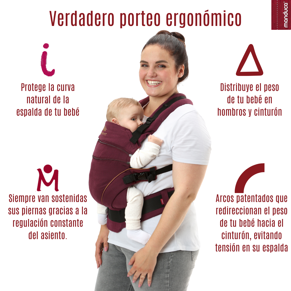 Manduca XT Denim Berry Mochila Cangurera Ergonómica portabebés Evolutiva