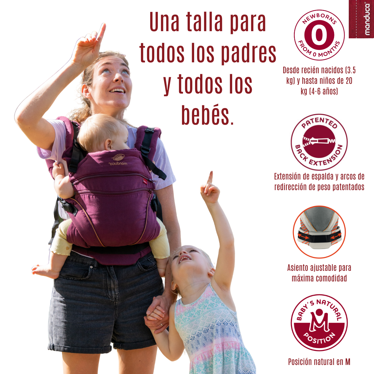 Manduca XT Denim Berry Mochila Cangurera Ergonómica portabebés Evolutiva